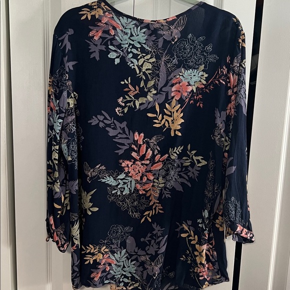 Christopher & Banks Navy Floral Tunic - Picture 3 of 3